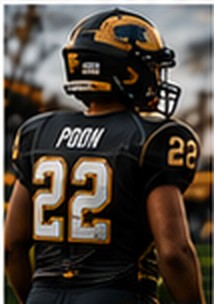 Ethan Poon in his #22 football uniform